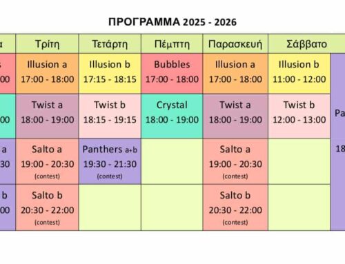Προγραμμα προπονησεων 2025-2026